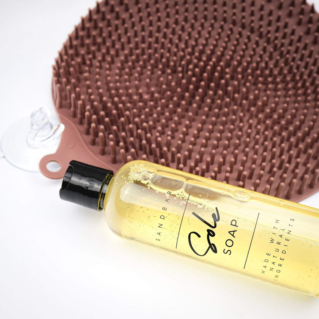 Sole Soap and silicone foot scrubber mat set for deep cleaning and foot revival