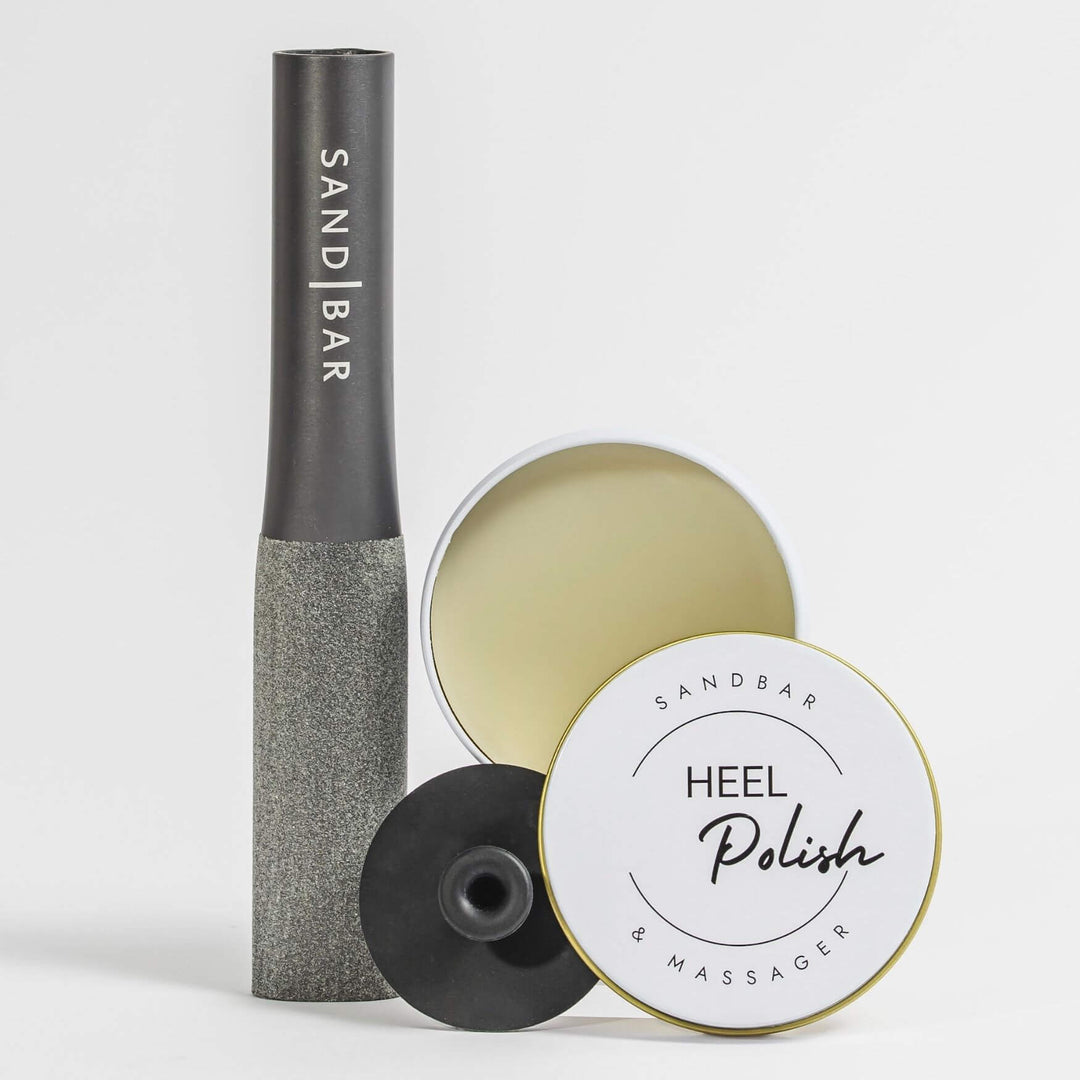Foot File and Heel Polish Duo for smoothing calluses and hydrating cracked heels