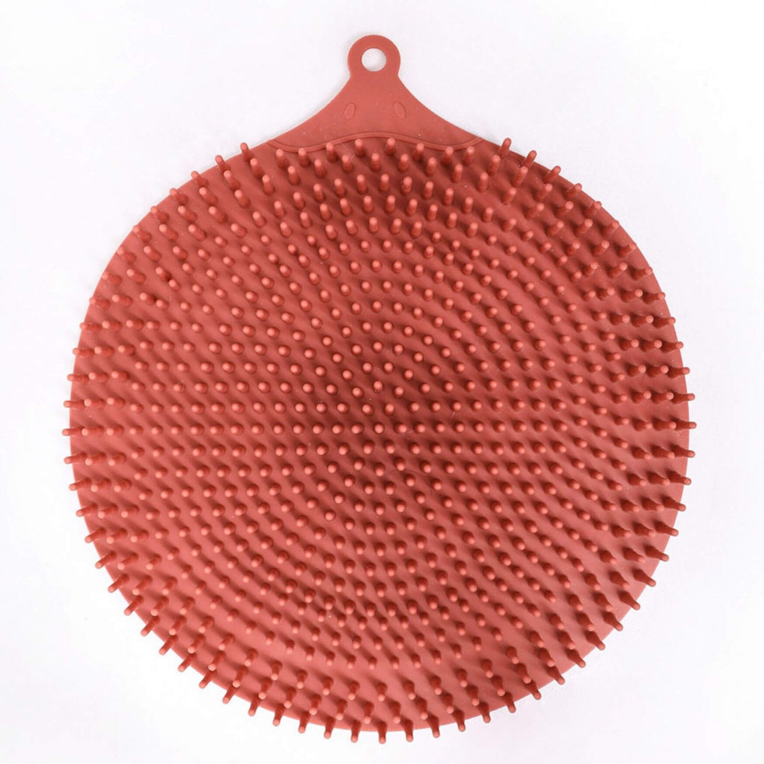 SandBar silicone foot scrubber mat with hundreds of bristles for hands-free exfoliation