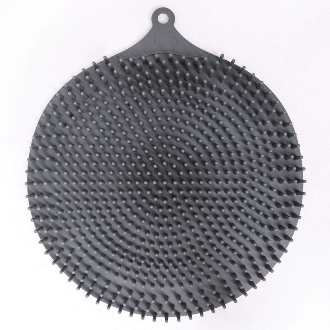 SandBar silicone foot scrubber mat with hundreds of bristles for hands-free exfoliation