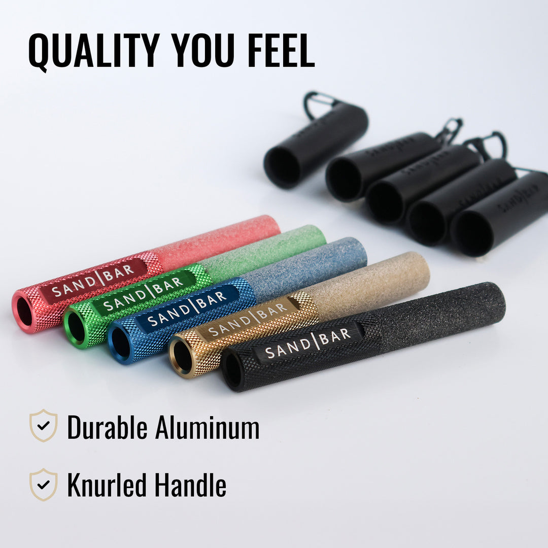 Cylindrical 4-inch aluminum callus files designed for finger and hand calluses