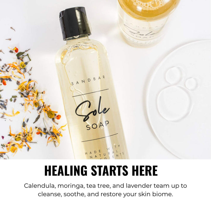 Natural Sole Soap with calendula, moringa, tea tree, and lavender for cleansing and healing feet