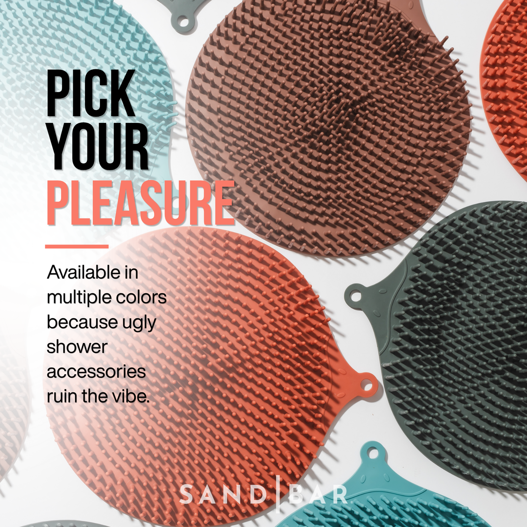 SandBar silicone foot scrubber mats available in multiple shower-friendly colors