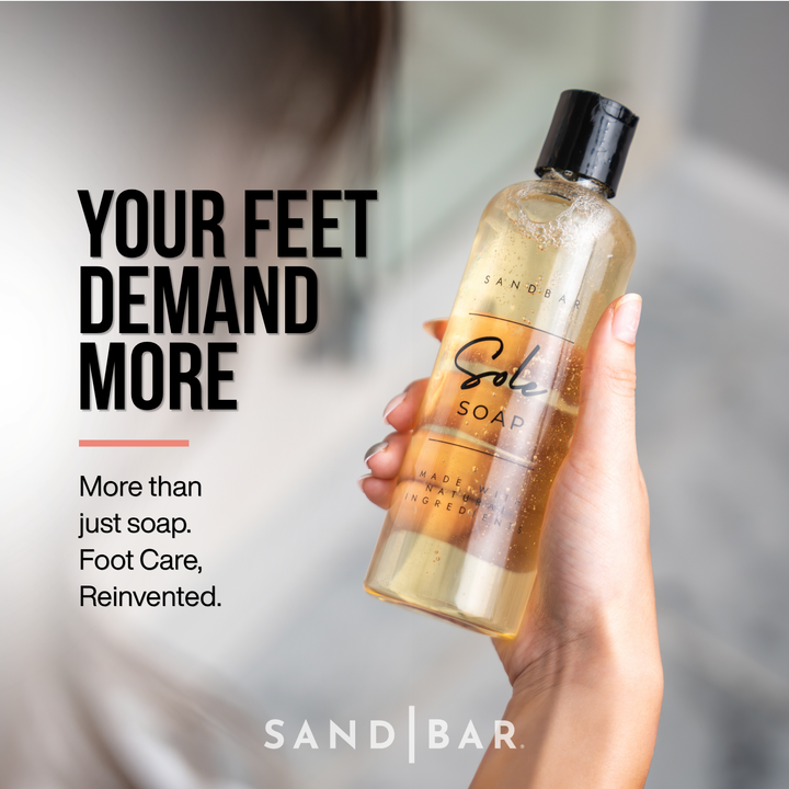 Luxury Sole Soap foot cleanser designed to deeply clean and hydrate rough dry feet